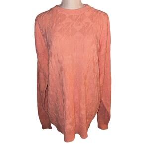 Vintage Cross & Winsor ladies sweater super cozy. Peachy orange. Size XL